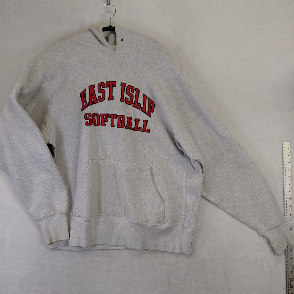Vintage Eagle Super Heavyweight Hoodie XL Gray East Islip Softball Made in USA